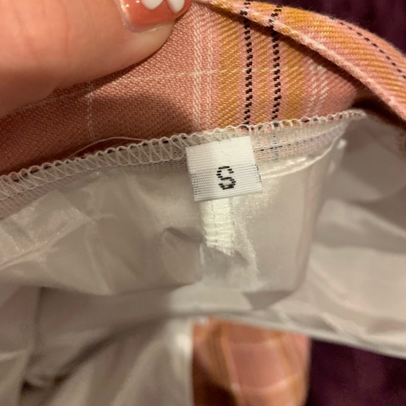 Plaid pleated skirt- yellow and pink - Picture 5 of 5